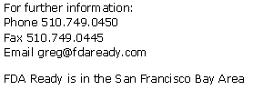 Contact FDA Ready Consulting